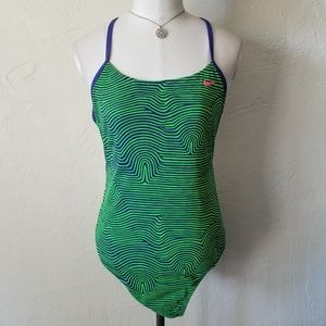 Nike striped one piece swimsuit